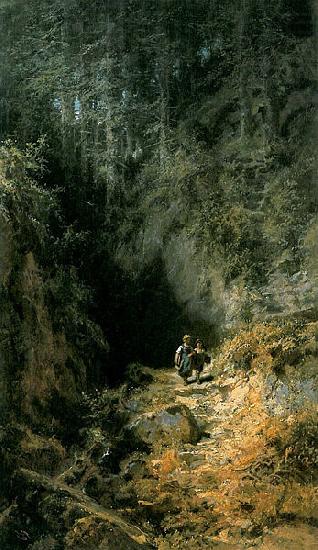 Carl Spitzweg Schulkinder im Wald china oil painting image